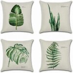 Lot de 4 housses de coussin 45x45cm coton lin d�coratif housse de coussin de voiture canap� d�cor � la ...