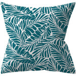 Lot de 4 housses de coussin d'ext�rieur, 45x45cm imperm�able canap� taie d'oreiller en lin, plante verte, ...