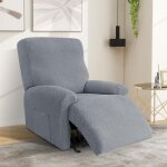 Lot de 4 housses extensibles avec poches, couleur unie pour fauteuil, housse de fauteuil tv et prot�ge ...