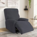 Lot de 4 housses extensibles avec poches, couleur unie pour fauteuil, housse de fauteuil tv et prot�ge ...