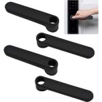 Lot de 4 housses de poign�e de porte, noir mat avec trou, en silicone, protection de bouton de porte ...