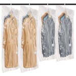 Lot de 4 housses de rangement sous vide suspendues, réutilisables, pour vêtements, placards et penderie ... Lot de 4 housses de rangement sous vide suspendues, réutilisables, pour vêtements, placards et penderie ...