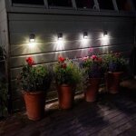 Lot de 4 lampes solaires de 3 l pour cl�ture, mur, poteau �clairage super lumineux pour ext�rieur, jardin, ...