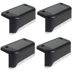 Lot de 4 lampes solaires d'extrieur tanches  led pour escaliers extrieurs, marches, cltures, cour, ...