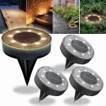 Lot de 4 lampes solaires de jardin �tanches, 8 led, pour �clairage paysager ext�rieur, all�e, terrasse ...