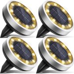 Lot de 4 lampe solaire au sol, 8 led jardin exterieur solaire etanche lumiere solaire, spot solaire ext�rieur ...