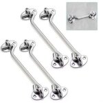 Lot de 4 loquets � crochet et ?illet en acier inoxydable de 6in cm, crochet de cabine robuste pour portes, ...