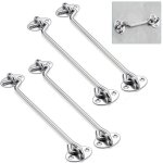 Lot de 4 loquets � crochet et ?illet en acier inoxydable de 8 in cm, crochet de cabine robuste pour portes, ...