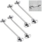 Lot de 4 loquets � crochet et ?illet en acier inoxydable de 8 in cm, crochet de cabine robuste pour portes, ...