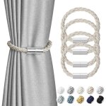Lot de 4 mini attaches magn�tiques pour rideaux, style moderne et simple (beige)