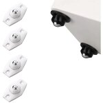 Lot de 4 mini roulettes adh�sives blanches ? roulettes coulissantes universelles ? (avec 1 bille de roulement ...
