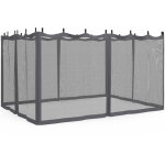 Lot de 4 moustiquaires pour pergola 3x4 gris zipp�s + crochets