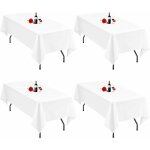 Vurahome - lot de 4 nappes blanches pour tables rectangulaires 140 x 250 cm nappe blanche rectangle linge ...
