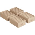 Lot de 4, organisateur  5 compartiments, botes de rangement, panier, 45 x 25 x 18 cm, pour pantalons, ...
