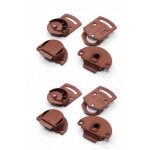 Lot de 4 paires (8 unit�s) avec guide rail en plastique brun. roulette placard porte coulissante armoire. ...