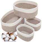 Lot de 4 paniers de rangement en corde de coton tress�e ? paniers empilables polyvalents pour salle de ...