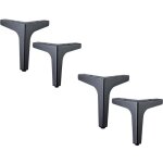 Lot de 4 pieds de canap� metal 10 cm, pieds de table basse m�tal charge jusqu'� 800 kg pied de meuble ...