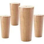 Lot de 4 pieds de canap� de meubles, pieds de support ronds en bois massif, pieds de table de bricolage, ...