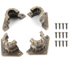 Lot de 4 pieds d�coratifs en bois pour coffre � bijoux ancien, prot�ge - coins de meubles.