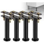 Lot de 4 pieds de lit r�glables en hauteur de 18 � 32 cm - pieds de support moyens robustes pour cadre ...