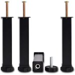 Lot de 4 pieds de lit universels en m�tal � visser, noir, sans per�age, hauteur r�glable : 20 cm ( + ...