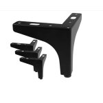 Lot de 4 pieds de meubles de 10 cm (noirs), pieds de canap, pieds de table en mtal, pieds de meuble, ...