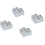 Lot de 4 pieds de meuble alumix 7, hauteur 45mm, plastique, peint en aluminium - emuca