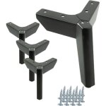 Lot de 4 pieds de meuble anchor loft, noir mat, hauteur 12 cm