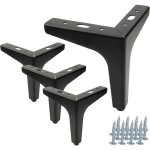 Lot de 4 pieds de meuble anchor noir mat hauteur 13 cm