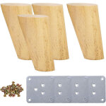 Lot de 4 pieds pour meubles en bois inclin� pieds de table avec plaques de montage et vis - 10cm