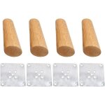 Lot de 4 pieds de meubles en bois massif inclin� 20cm, pieds de rechange avec plaque de montage et vis ...