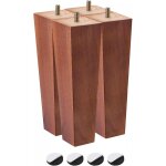 Lot de 4 pieds de meubles carr�s en bois massif - 200 mm - pour canap�, chaise, table - marron