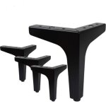 Lot de 4 pieds de meubles charge jusqu'� 600 kg, pied de table modernes en m�tal en forme de triangle, ...