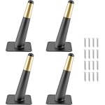 Lot de 4 pieds de meubles coniques en m�tal, style m�di�val, pour canap�s, armoires, tables, chaises, ...