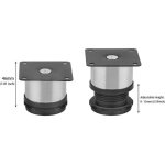 Lot de 4 pieds de meubles de cuisine en acier inoxydable - r�glables - ronds - 50 x 50 mm