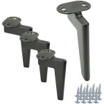 Lot de 4 pieds de meuble loft, noir mat, hauteur 18 cm