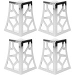 Lot de 4 pieds de meubles en m�tal chrom� 10 cm motifs ajour�s d�coratifs supports robustes pour commode ...