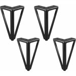 Lot de 4 pieds de meubles de rechange en m�tal - noir - 15 cm - pour meubles, meubles, meubles, armoires, ...