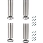 Lot de 4 pieds de meuble r�glables en acier inoxydable, 25 cm d'�paisseur, pour meuble tv et canap�
