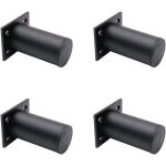 Lot de 4 pieds de meuble r�glables en alliage d'aluminium noir mat 38 x 80 mm pour table basse d'armoire, ...