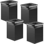 Lot de 4 pieds de meubles réglables en hauteur - en métal noir - pour armoire, canapé, chaise, table, ... Lot de 4 pieds de meubles réglables en hauteur - en métal noir - pour armoire, canapé, chaise, table, ...