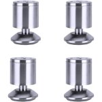 Lot de 4 pieds de meubles robustes et rglables en acier inoxydable pour canap, table de cuisine, bar, ...