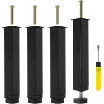 Lot de 4 pieds pour sommier  lattes mtal pied de lit  visser, hauteur rglable de 0 - 20 mm, pied ...