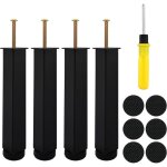 Lot de 4 pieds pour sommier � lattes, pied reglable pour meuble, pieds de sommier support � lattes, pieds ...