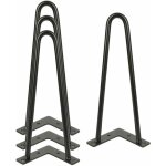 Lot de 4 pieds de table basse industrielle, pied �pingle 30cm / 12in, hairpin legs support de table en ...