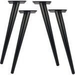 Lot de 4 pieds de table en mtal de 20cm de longueur pour meubles modernes, commode, armoire, bureau, ...