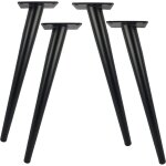 Lot de 4 pieds de table en m�tal de 30cm de longueur pour meubles modernes, commode, armoire, bureau, ...