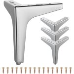 Lot de 4 pieds triangulaires m�tal 15 cm, pour canap�s, tables basses, tv, solides et modernes