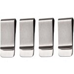 Lot de 4 pinces � billets en acier inoxydable pour portefeuille, porte - cartes de cr�dit
