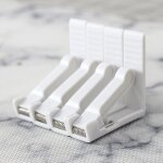 Lot de 4 pinces � nappe avec ressort, pince nappe ext�rieure, pince nappe ajustable, plastique, blanc, ...